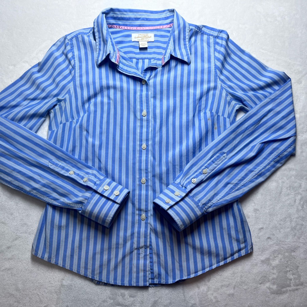 Abercrombie & Fitch Blue and Pink Striped Shirt